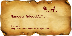 Mancsu Adeodát névjegykártya